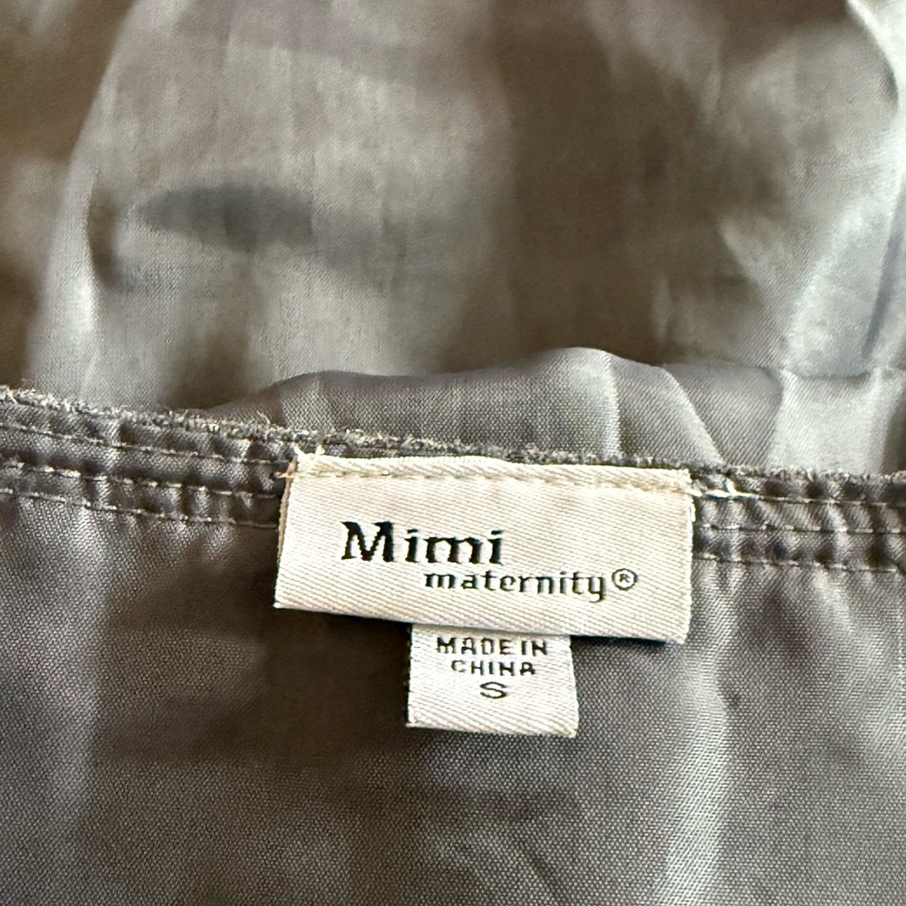 Mimi Maternity Gray Wool Blend Eyelet Pleated Hem Dress Size S - Picture 7 of 9